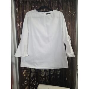 Claridge & King White Top With Bell Sleeves Large